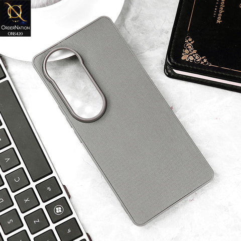 Vivo V40 Cover - Gray - New Dotted Leather Texture Soft Borders Case