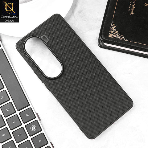 Vivo V40e Cover - Black - New Dotted Leather Texture Soft Borders Case