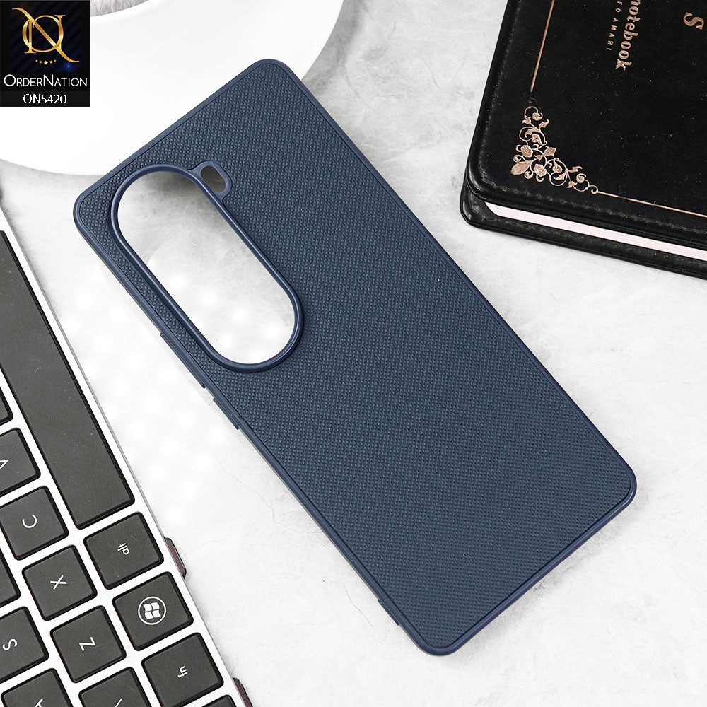 Vivo V40e Cover - Blue - New Dotted Leather Texture Soft Borders Case