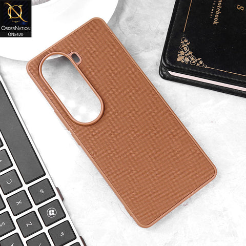 Vivo iQOO Z9s Cover - Brown - New Dotted Leather Texture Soft Borders Case