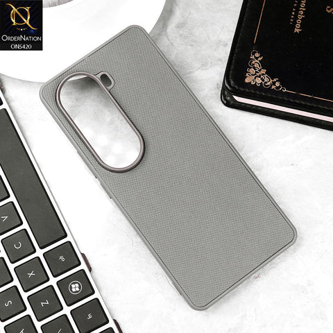 Vivo V40e Cover - Gray - New Dotted Leather Texture Soft Borders Case