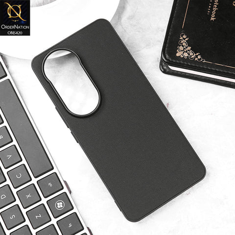 Vivo V50 Cover - Black - New Dotted Leather Texture Soft Borders Case