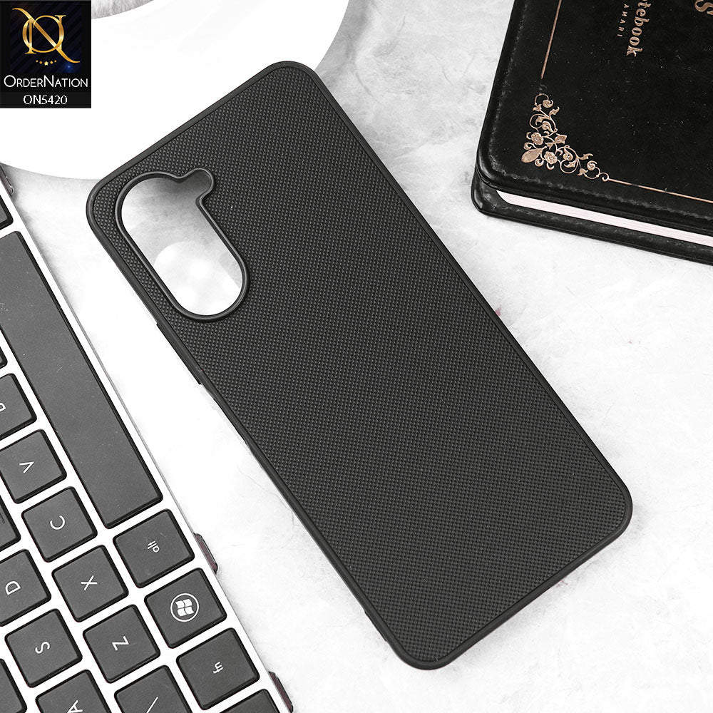 Vivo Y03t Cover - Black - New Dotted Leather Texture Soft Borders Case