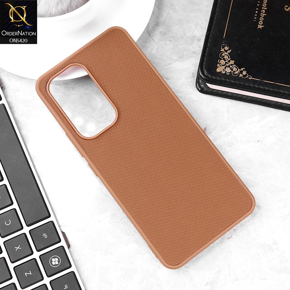 Vivo Y200e Cover - Brown - New Dotted Leather Texture Soft Borders Case