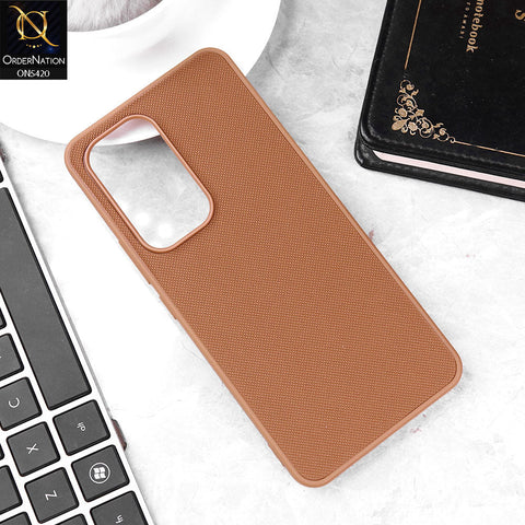 Vivo Y100 4G Cover - Brown - New Dotted Leather Texture Soft Borders Case