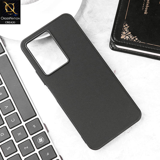 Vivo Y28 5G Cover - Black - New Dotted Leather Texture Soft Borders Case