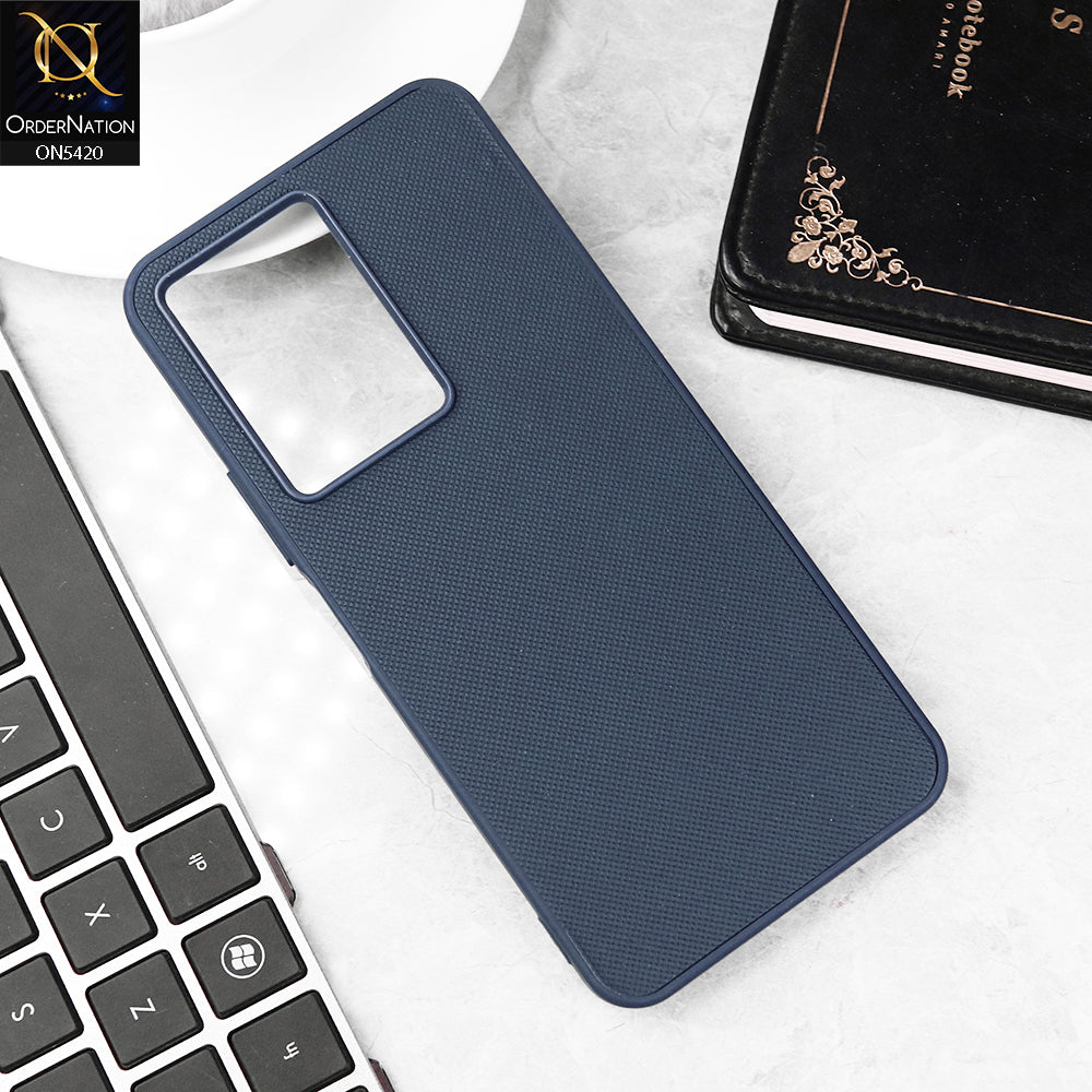 Vivo Y28 5G Cover - Blue - New Dotted Leather Texture Soft Borders Case
