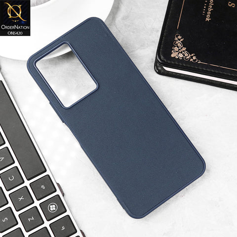 Vivo Y28 5G Cover - Blue - New Dotted Leather Texture Soft Borders Case
