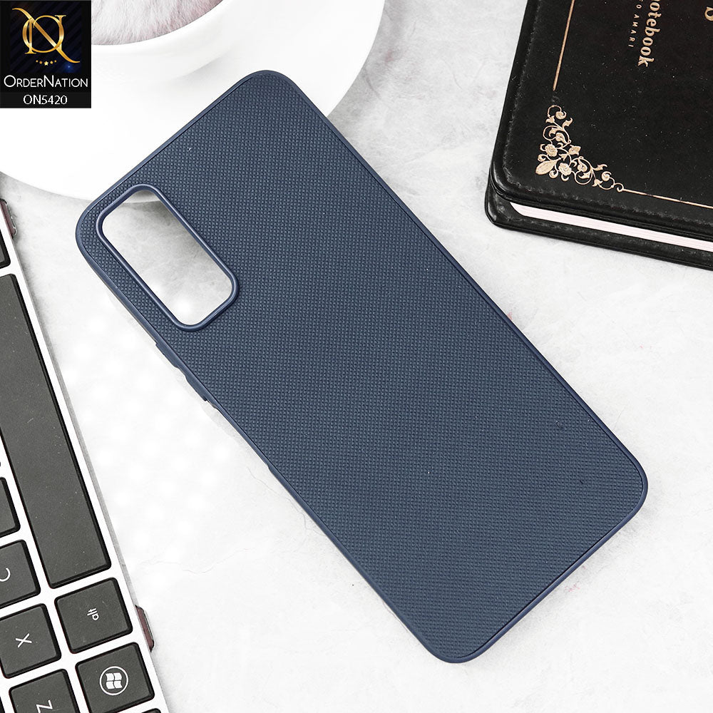 Vivo Y11s Cover - Blue - New Dotted Leather Texture Soft Borders Case