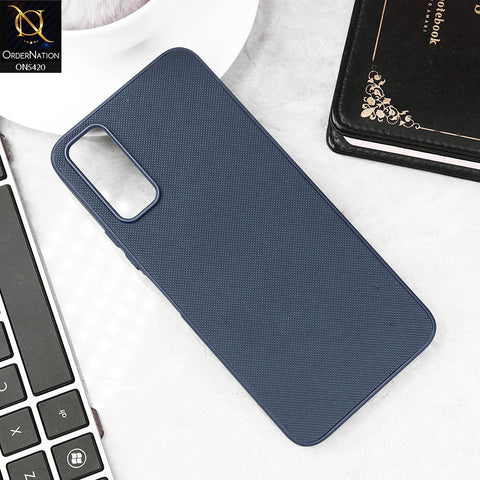Vivo Y11s Cover - Blue - New Dotted Leather Texture Soft Borders Case