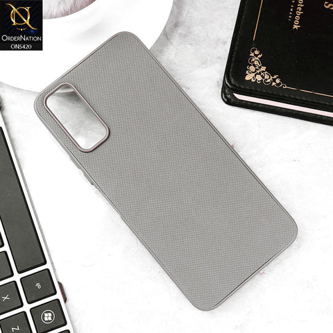 Vivo Y20 Cover - Gray - New Dotted Leather Texture Soft Borders Case