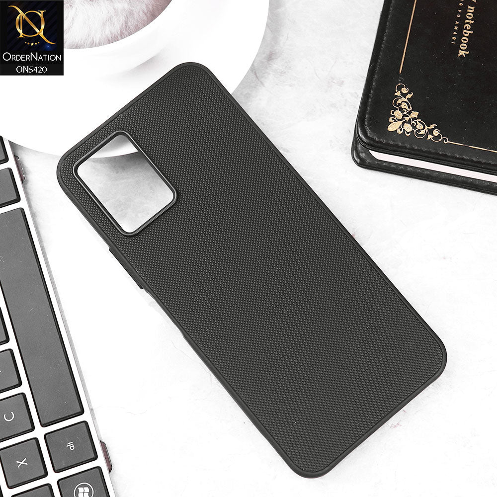 Vivo Y32 Cover - Black - New Dotted Leather Texture Soft Borders Case