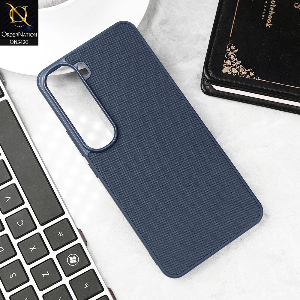 Vivo V40 Lite (IDN) Cover - Blue - New Dotted Leather Texture Soft Borders Case