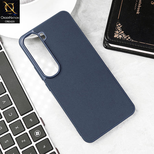 Vivo V40 Lite (IDN) Cover - Blue - New Dotted Leather Texture Soft Borders Case