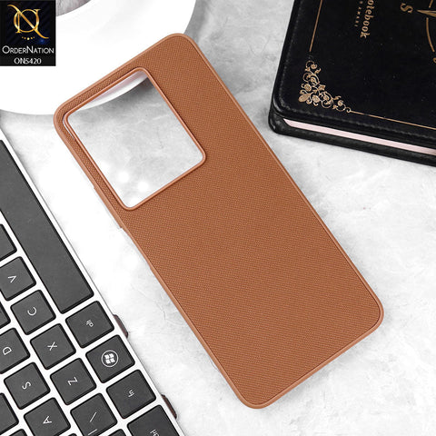 Vivo Y27s Cover - Brown - New Dotted Leather Texture Soft Borders Case