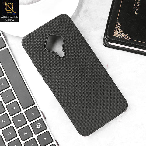 Vivo Y51 (2020 September) Cover - Black - New Dotted Leather Texture Soft Borders Case