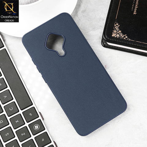 Vivo Y51 (2020 September) Cover - Blue - New Dotted Leather Texture Soft Borders Case