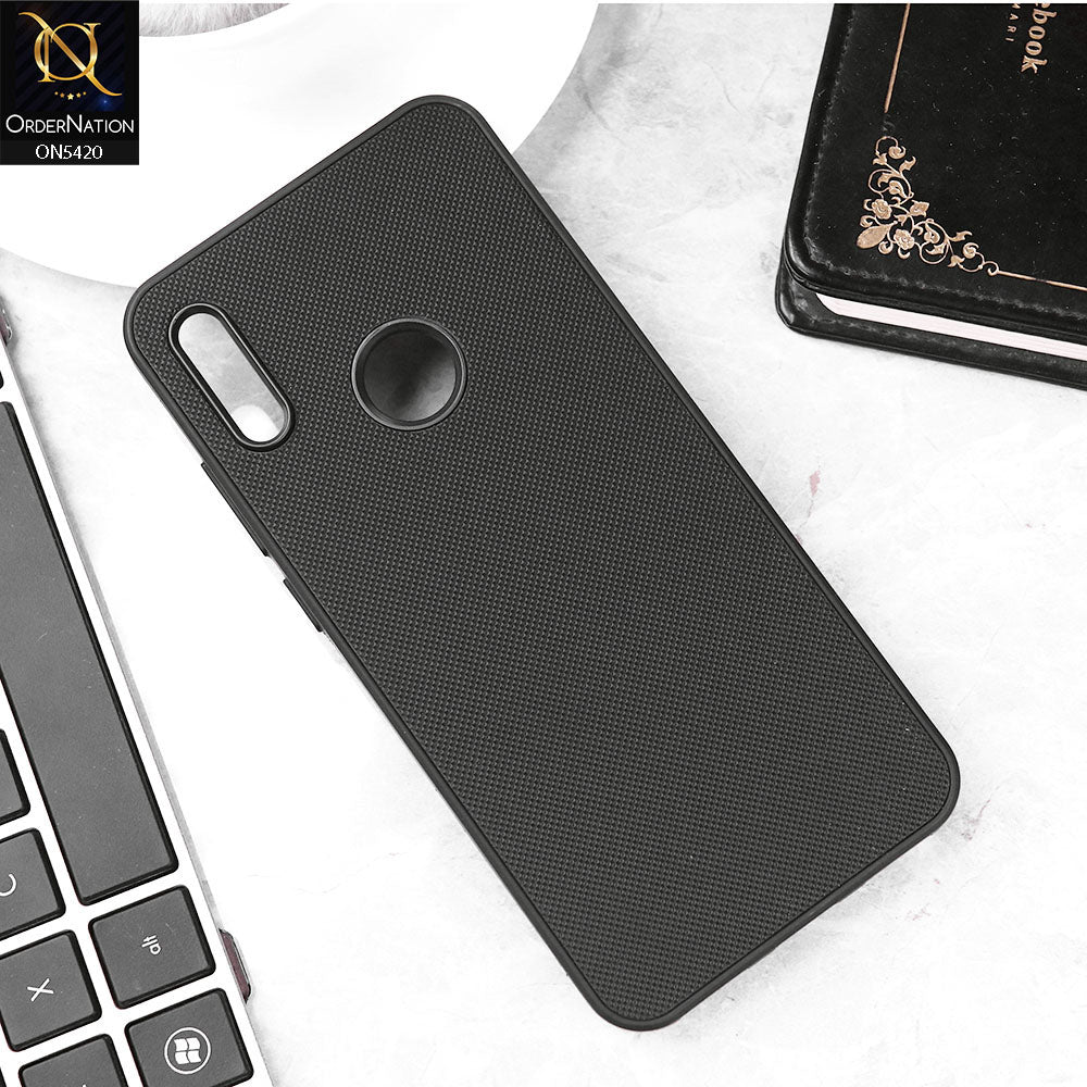 Huawei Y6s 2019 Cover - Black - New Dotted Leather Texture Soft Borders Case