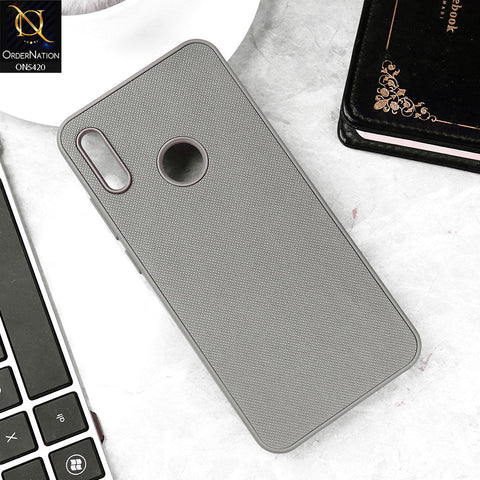 Huawei Y6s 2019 Cover - Gray - New Dotted Leather Texture Soft Borders Case