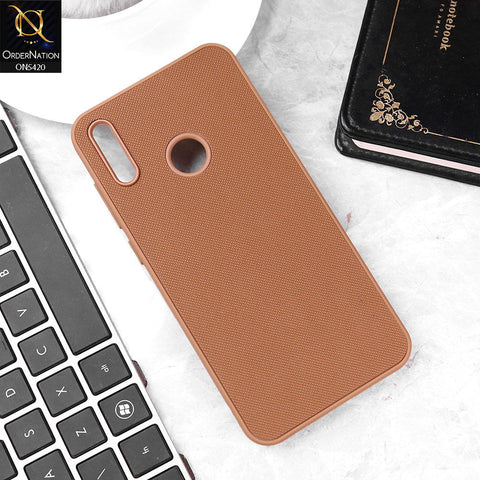 Huawei Y7 Prime 2019 / Y7 2019 / Y7 Pro 2019 Cover - Brown - New Dotted Leather Texture Soft Borders Case