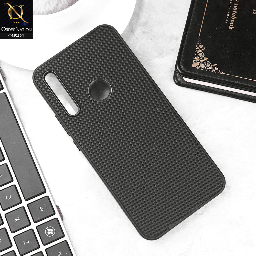 Honor 9X Cover - Black - New Dotted Leather Texture Soft Borders Case
