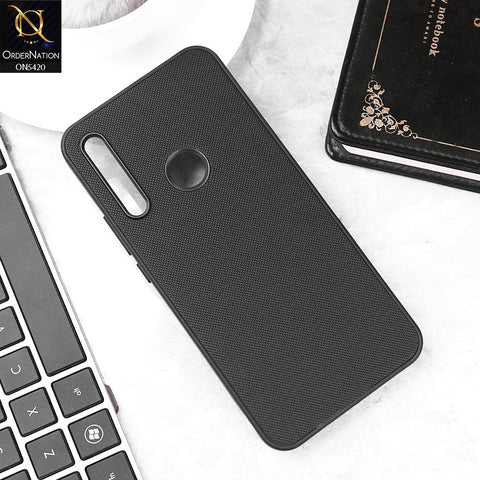 Honor 9X Cover - Black - New Dotted Leather Texture Soft Borders Case