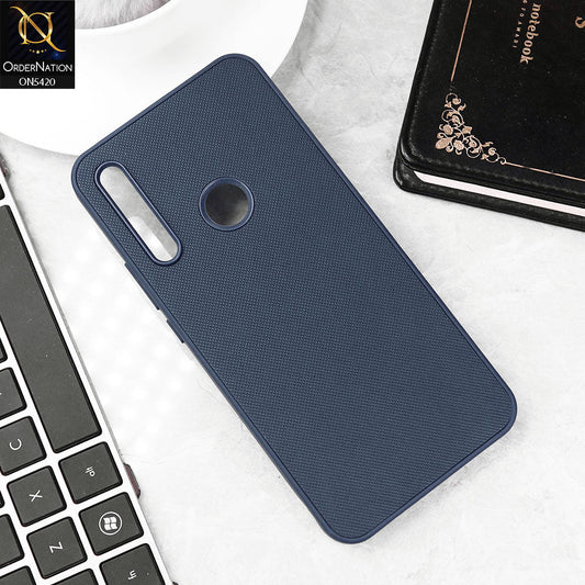 Huawei Y9 Prime 2019 Cover - Blue - New Dotted Leather Texture Soft Borders Case