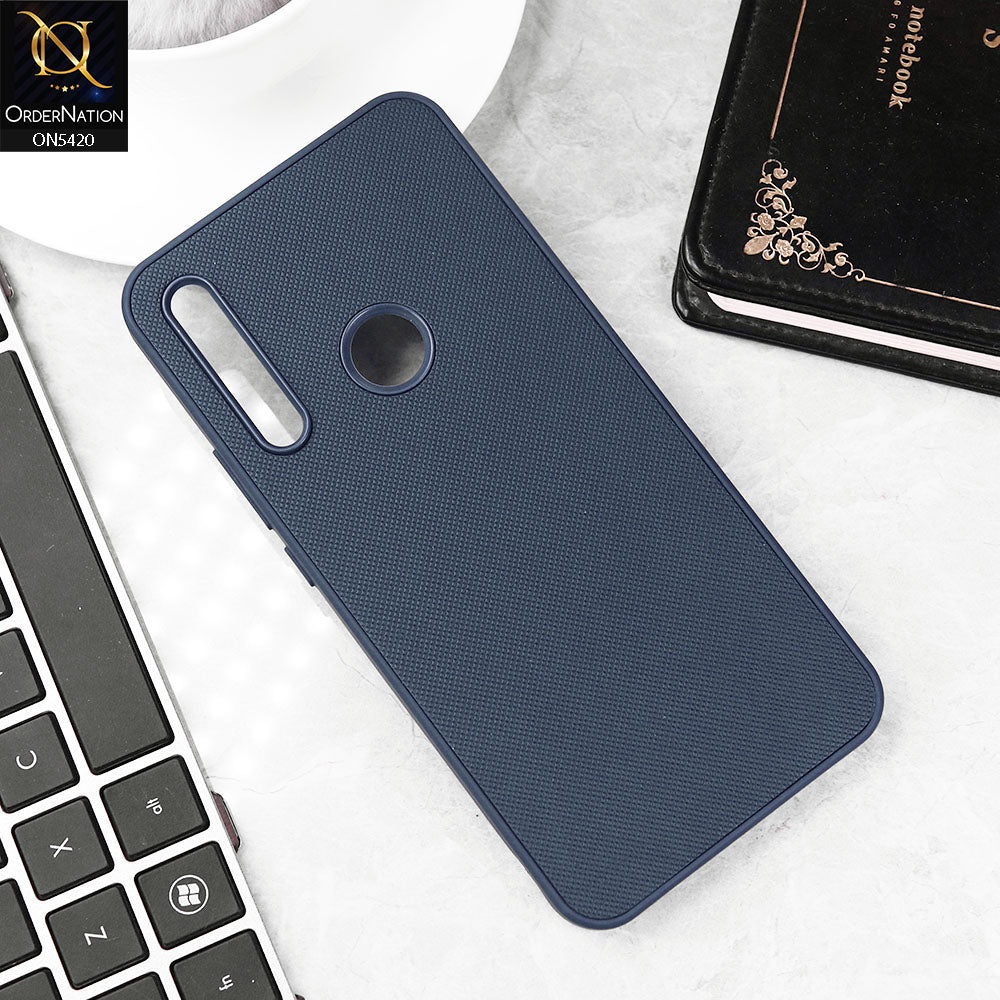 Honor 9X Cover - Blue - New Dotted Leather Texture Soft Borders Case