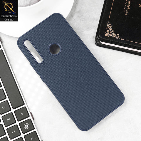 Honor 9X Cover - Blue - New Dotted Leather Texture Soft Borders Case