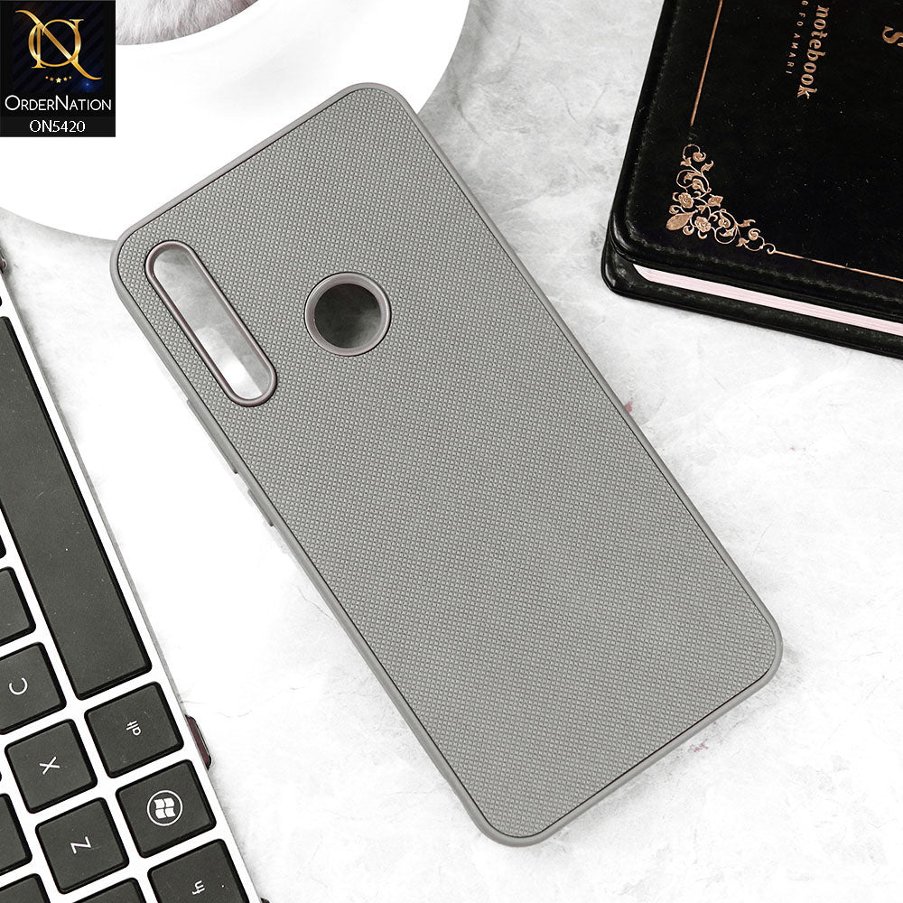 Huawei Y9 Prime 2019 Cover - Gray - New Dotted Leather Texture Soft Borders Case