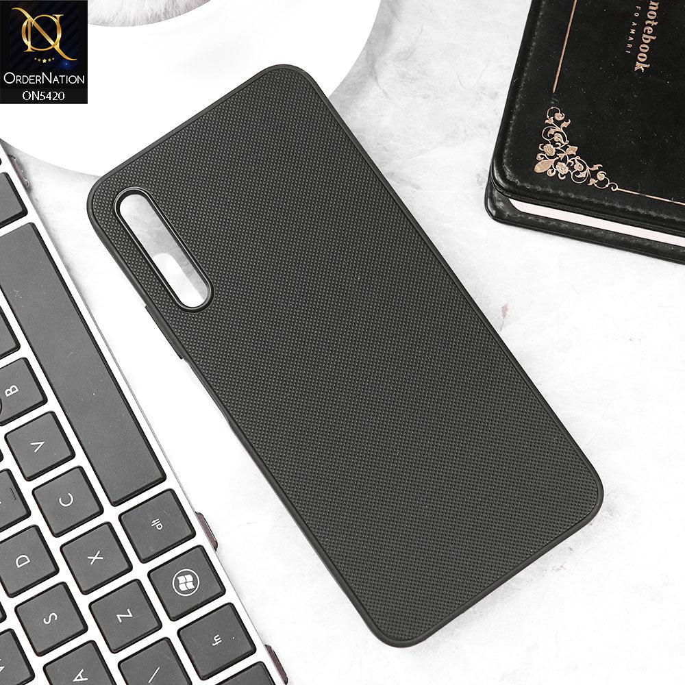 Huawei Y9s Cover - Black - New Dotted Leather Texture Soft Borders Case