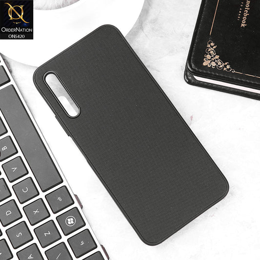 Honor 9X Pro Cover - Black - New Dotted Leather Texture Soft Borders Case