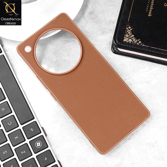 Infinix Zero 40 4G Cover - Brown - New Dotted Leather Texture Soft Borders Case