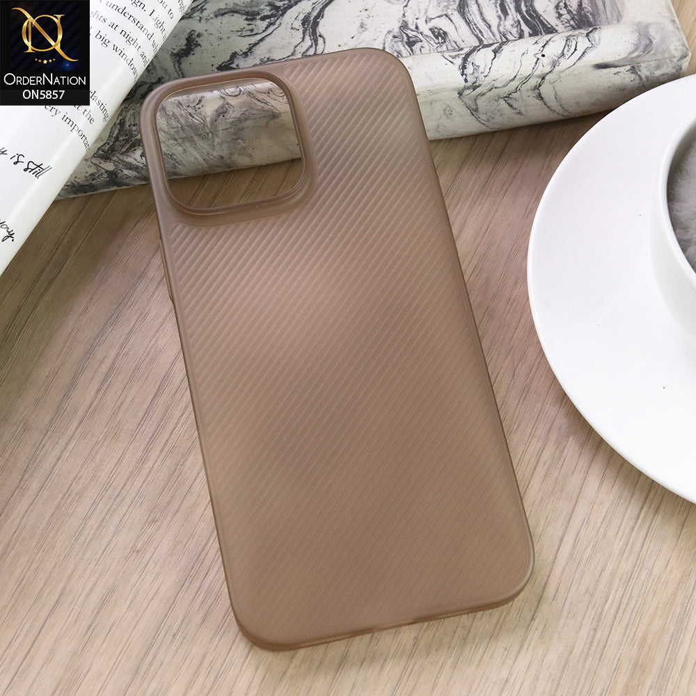 iPhone 16 Pro Max Cover - Brown - New Colored Semi-Transparent Ultra Thin Paper Shell Case