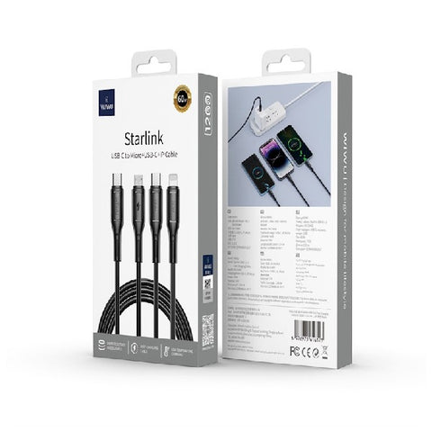 WIWU WI-C046 TYPE-C TO 3 IN 1 - BLACK