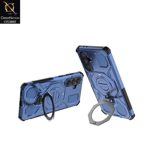 Samsung Galaxy A17 Cover - Blue -  MagSafe Compatible Case with Kickstand Ring Holder TPU Shockproof