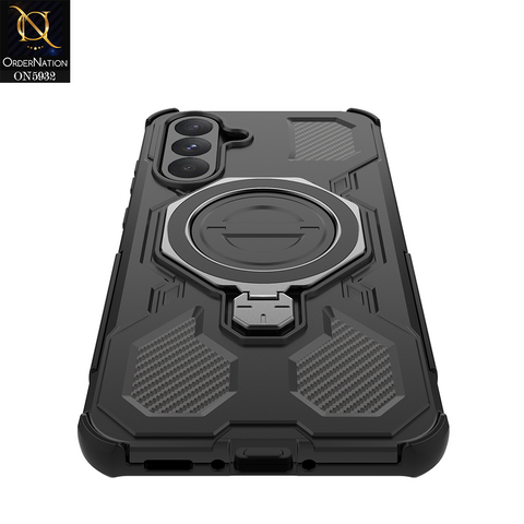 Samsung Galaxy A17 Cover - Black -  MagSafe Compatible Case with Kickstand Ring Holder TPU Shockproof