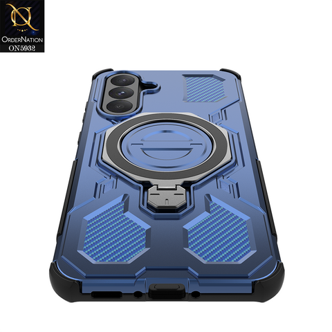 Samsung Galaxy A36 Cover - Blue -  MagSafe Compatible Case with Kickstand Ring Holder TPU Shockproof