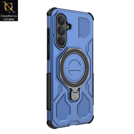 Samsung Galaxy A36 Cover - Blue -  MagSafe Compatible Case with Kickstand Ring Holder TPU Shockproof