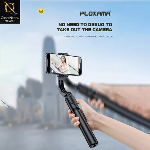 PLOKAMA GIMBAL-P66 92cm 3-in-1 Gimbal Selfie Stick Tripod with Anti-Shake & Bluetooth Remote