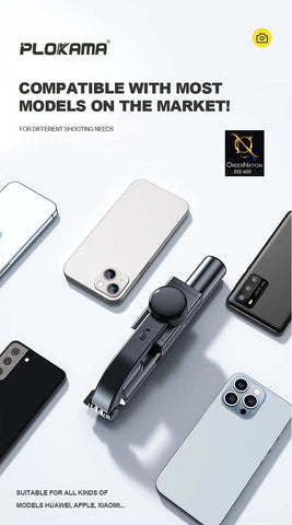 PLOKAMA GIMBAL-P66 92cm 3-in-1 Gimbal Selfie Stick Tripod with Anti-Shake & Bluetooth Remote