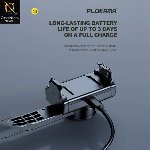 PLOKAMA GIMBAL-P66 92cm 3-in-1 Gimbal Selfie Stick Tripod with Anti-Shake & Bluetooth Remote