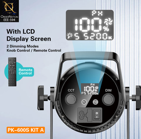 PLOKAMA PK-600S 300W Bi-Color LED Studio Light Kit with 65cm Lantern Softbox & 2.8m Stand