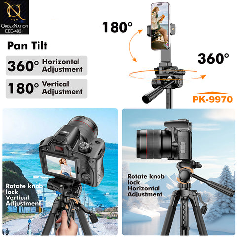 Plokama PK-9970 Professional 180cm Camera & Camcorder Tripod Stand with Remote Control