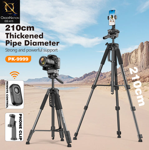 PLOKAMA PK-9999 2.1M Camera Tripod Stand with 360° Pan Head for DSLR, Camcorder & Mobile
