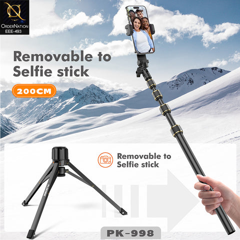 Plokama PK-998 Professional 200cm Photograph Tripod Stand with Wireless Shutter Remote
