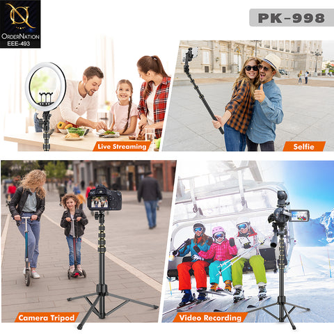 Plokama PK-998 Professional 200cm Photograph Tripod Stand with Wireless Shutter Remote
