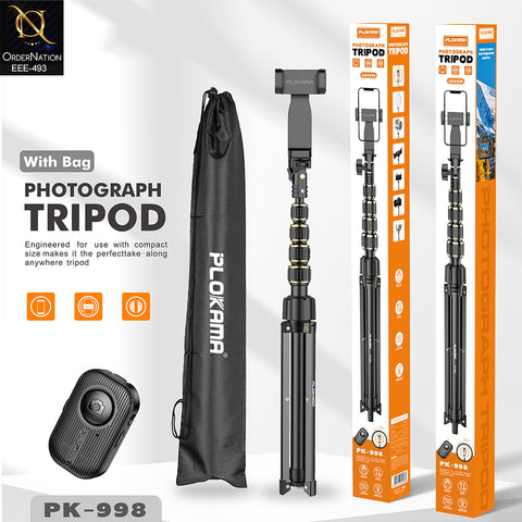 Plokama PK-998 Professional 200cm Photograph Tripod Stand with Wireless Shutter Remote