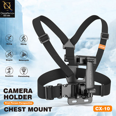 PLOKAMA CX-10 Chest Mount Holder for Phone & Action Camera - 360° POV Harness - For vlogs and films