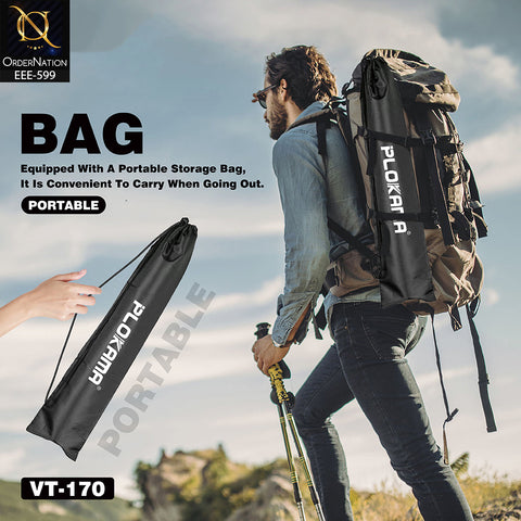 PLOKAMA VT-170 170cm Adjustable Alloy Tripod with Bluetooth Remote, 360° Rotation & Phone Holder